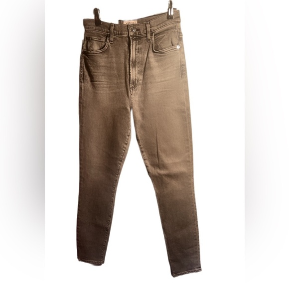 NWT AGOLDE pinch wast skinny ultra highrise grey denim 5 pckt distressed jean 26 - Picture 2 of 5